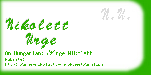 nikolett urge business card